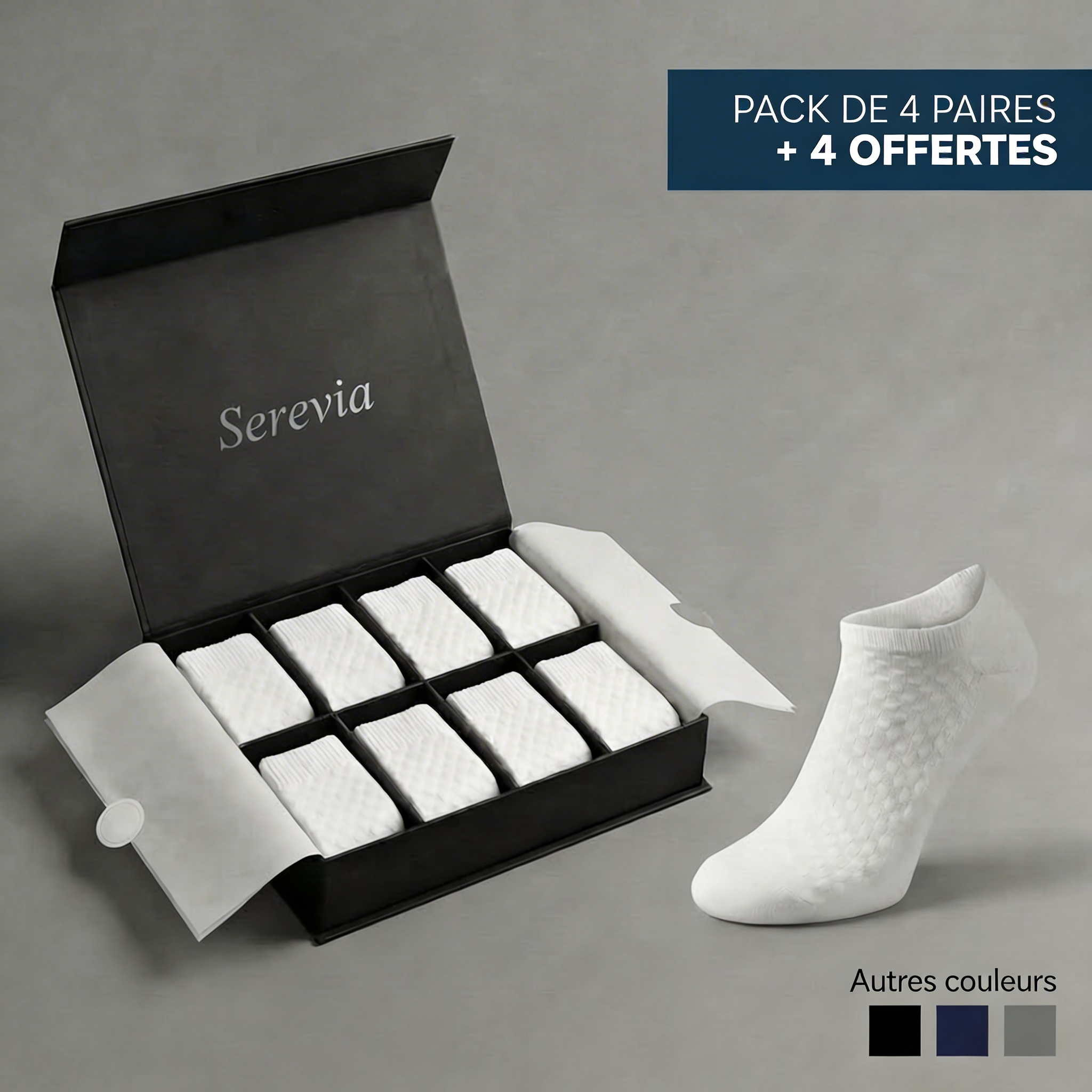 SEREVIA | CHAUSSETTES COURTES EN FIBRE DE BAMBOU PREMIUM