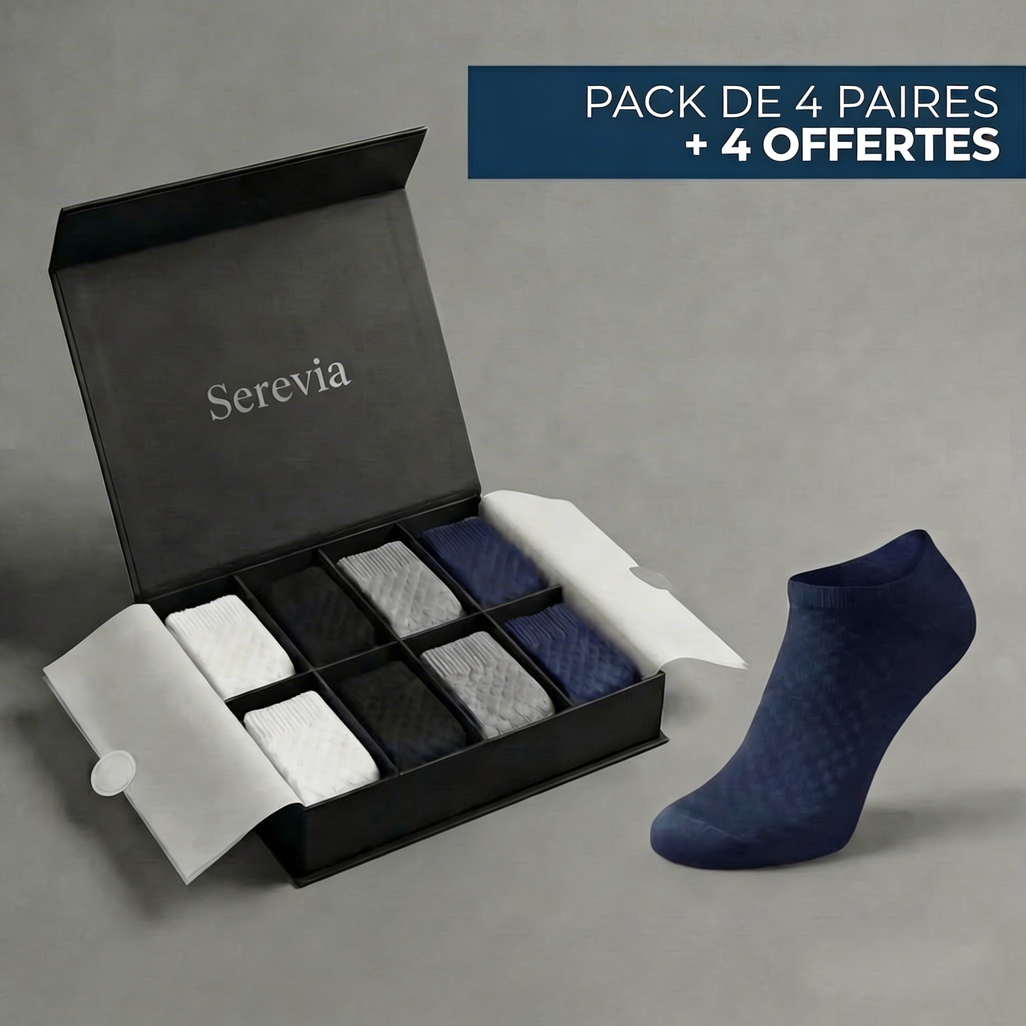 SEREVIA | CHAUSSETTES COURTES EN FIBRE DE BAMBOU PREMIUM