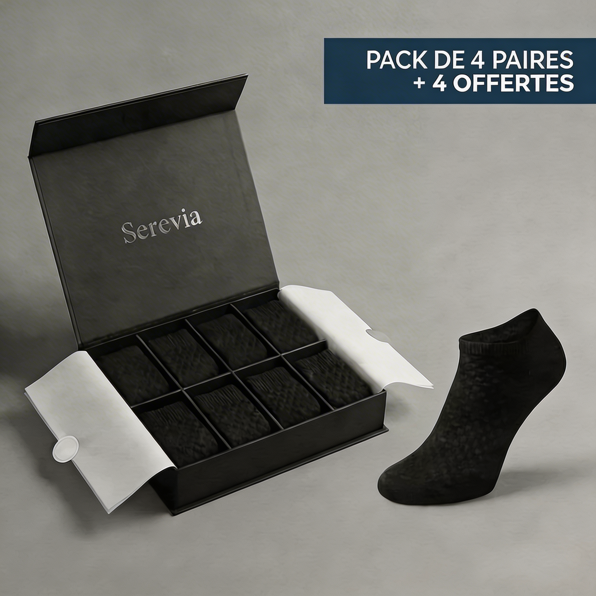 SEREVIA | CHAUSSETTES COURTES EN FIBRE DE BAMBOU PREMIUM
